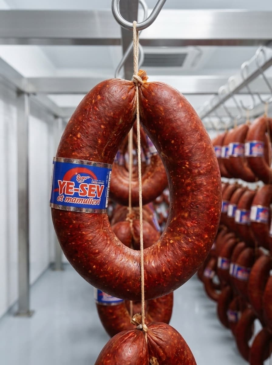 İştah Kabartıcı Makro Etiket ve Doğal Bağırsak Dokusu